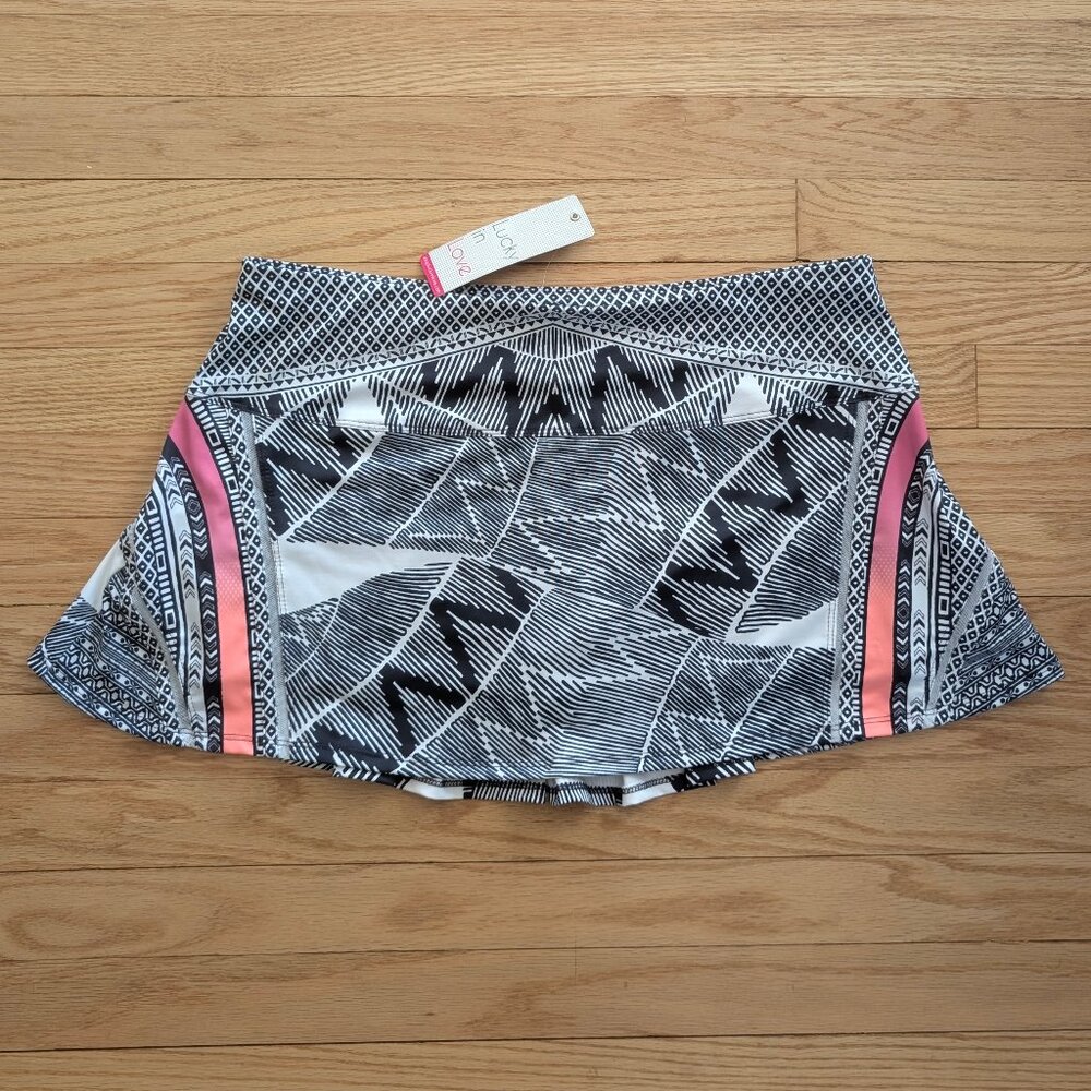 NEW Lucky in Love Santa Fe Glow Skirt Women's XL 13" Skort Midnight Tennis ikat